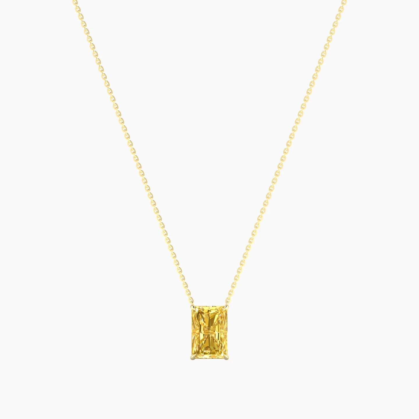 Solitaire | 18k Yellow Gold 3 ct Yellow Lab Diamond Radiant Cut Pendant