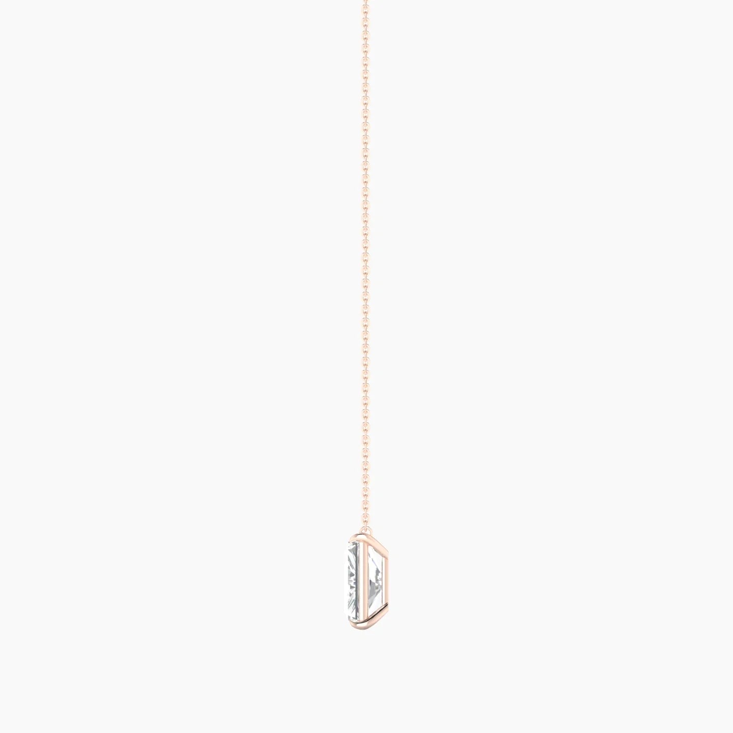 Solitaire | 18k Rose Gold 3 ct Lab Diamond Radiant Cut Pendant