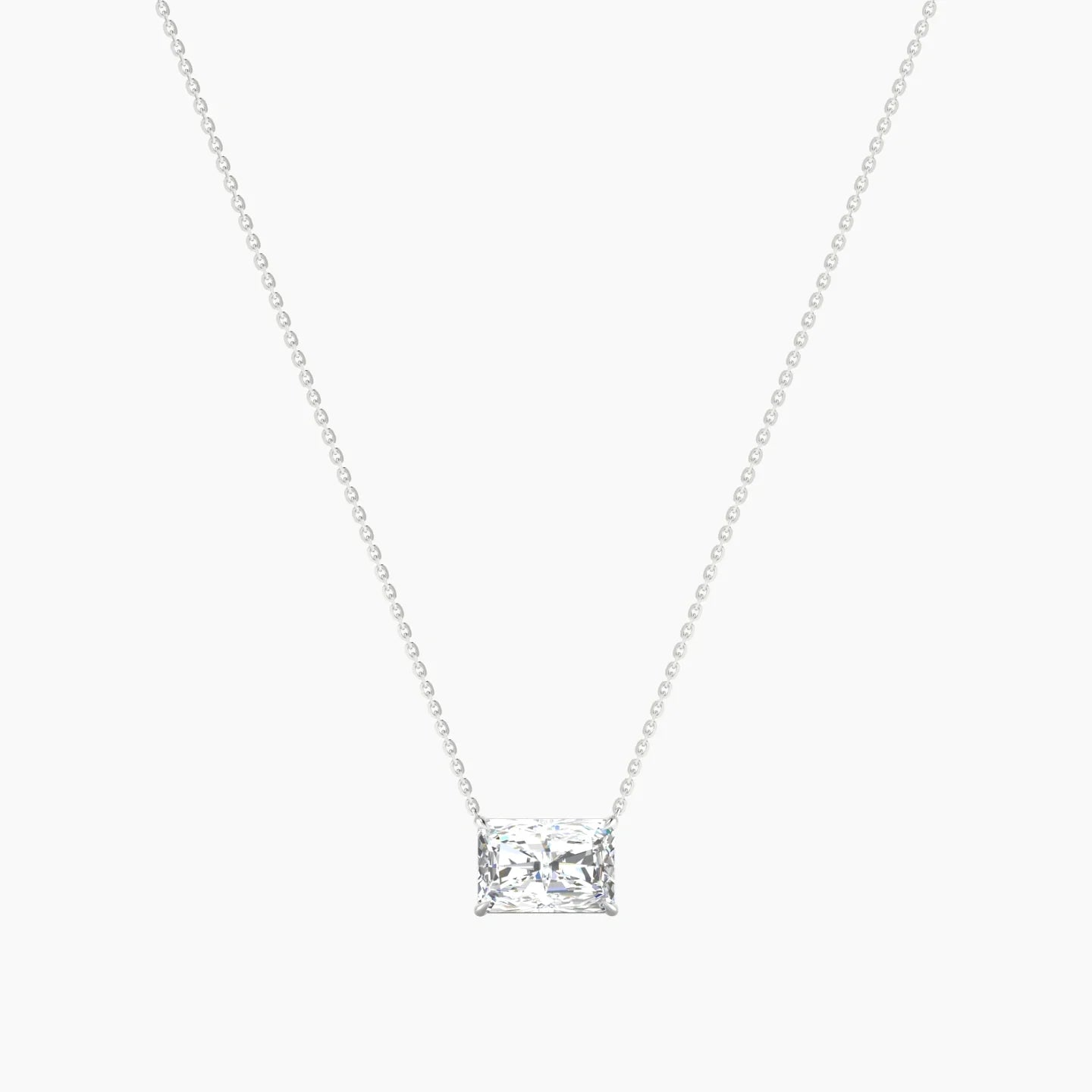 Solitaire | 18k White Gold 3 ct Lab Diamond Radiant Cut Pendant