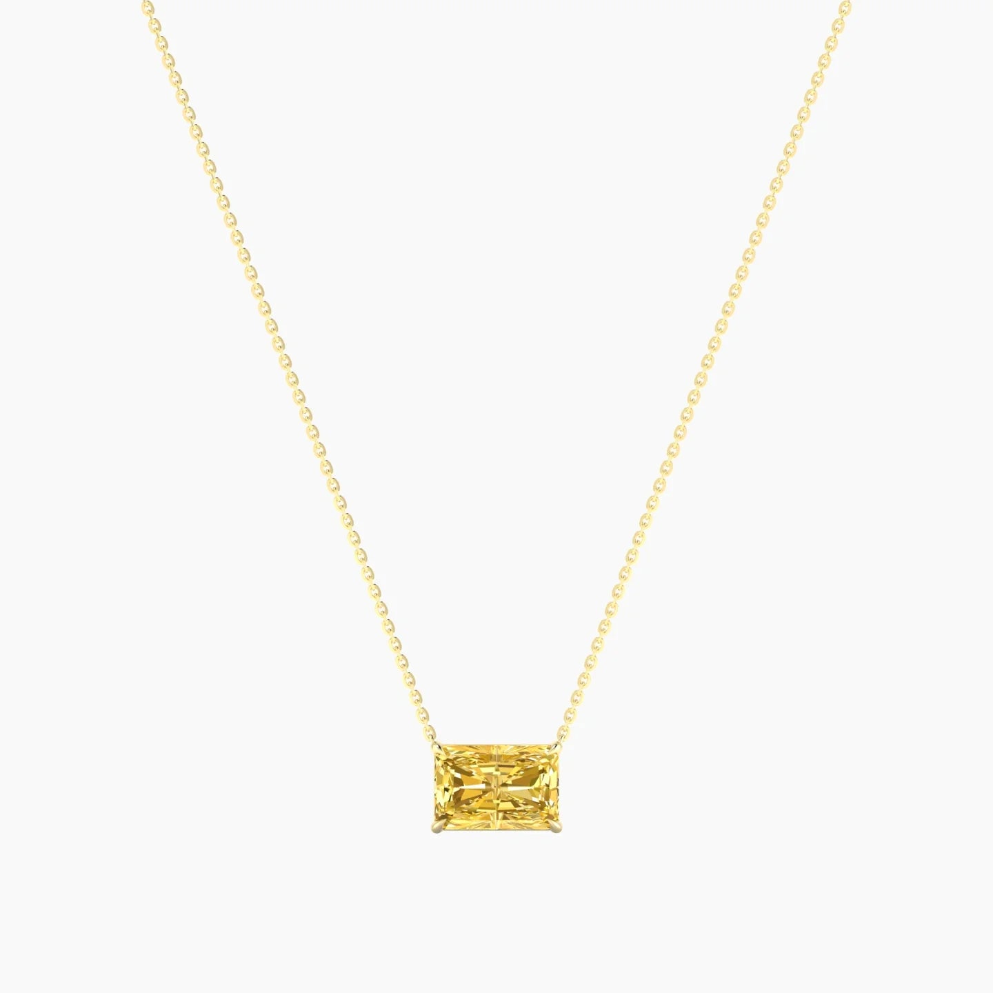 Solitaire | 18k Yellow Gold 3 ct Yellow Lab Diamond Radiant Cut Pendant