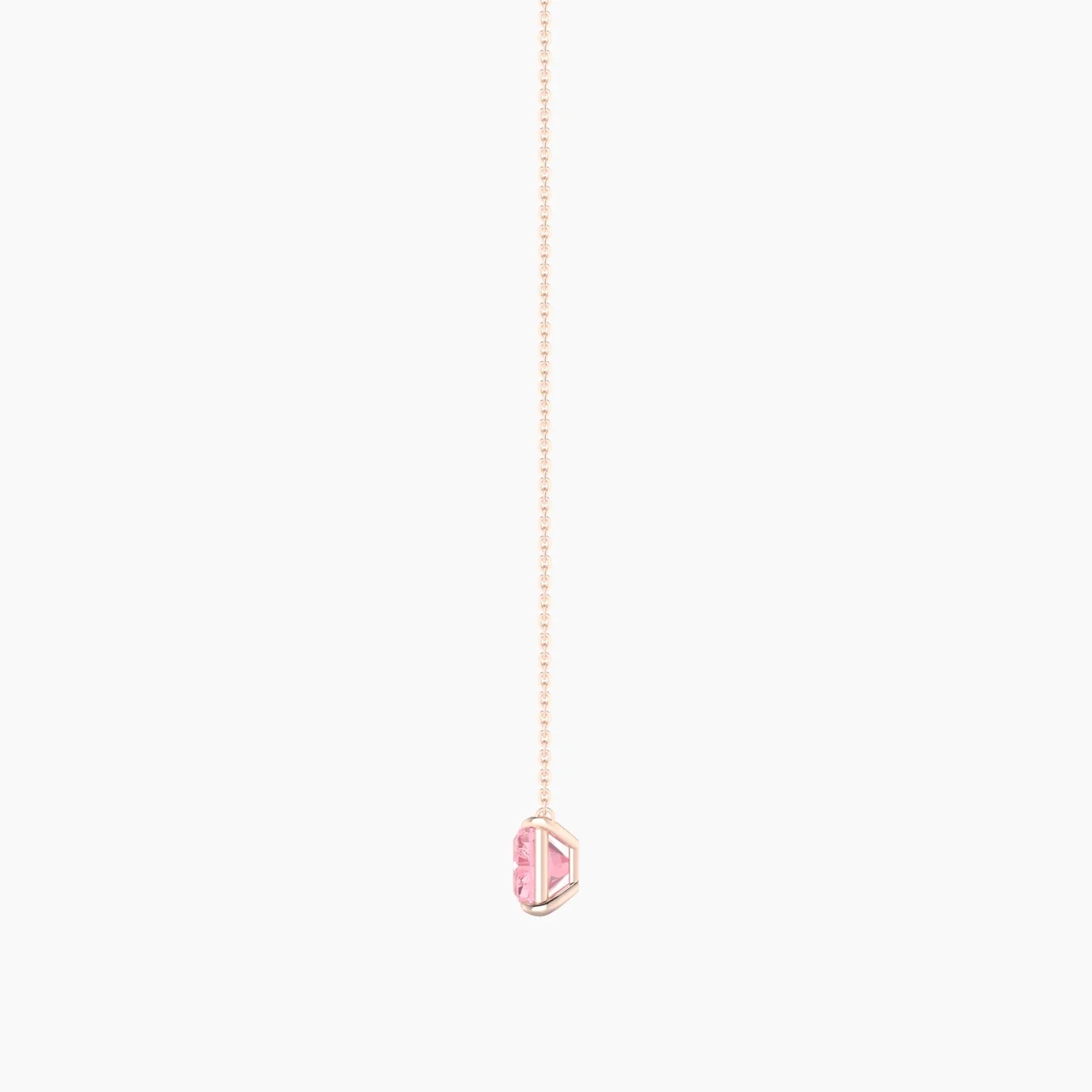 Solitaire | 18k Rose Gold 3 ct Pink Lab Diamond Radiant Cut Pendant