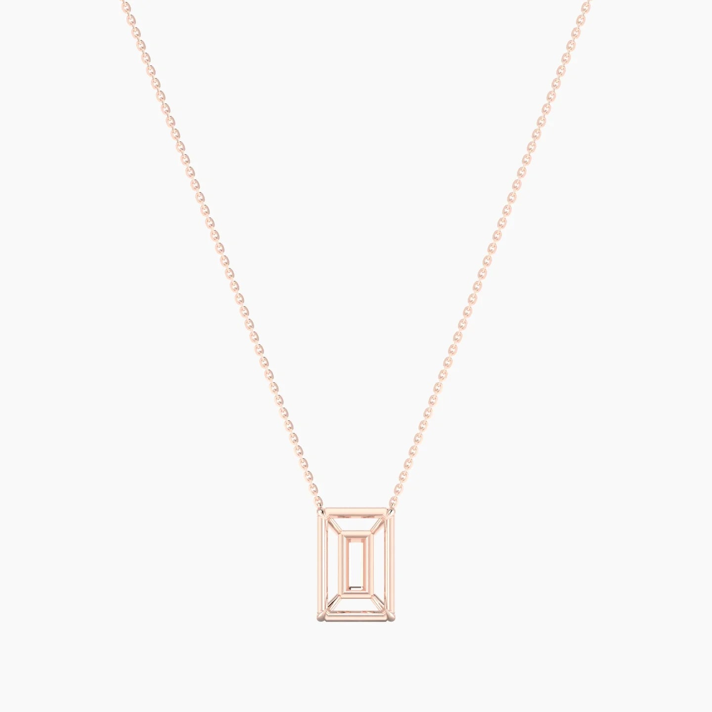 Solitaire | 18k Rose Gold 5-7.99 ct Radiant Cut Pendant Setting