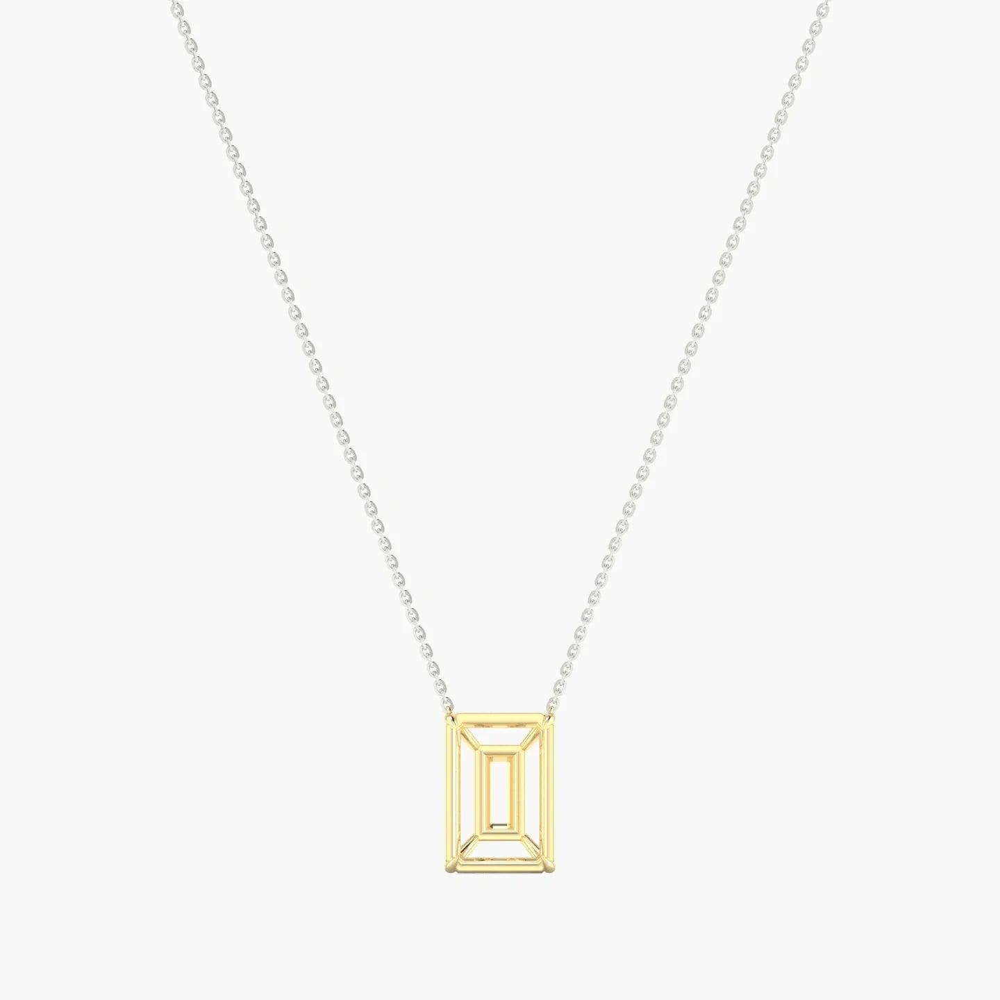 Solitaire | 18k White & Yellow Gold 5-7.99 ct Radiant Cut Pendant Setting