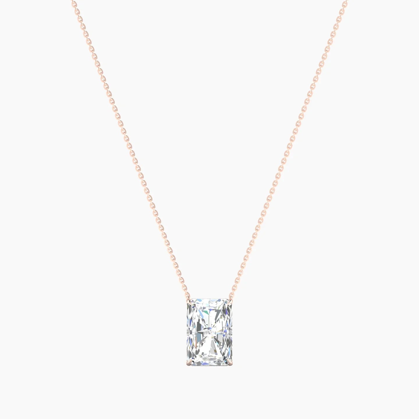 Solitaire | 18k Rose Gold 5 ct Lab Diamond Radiant Cut Pendant