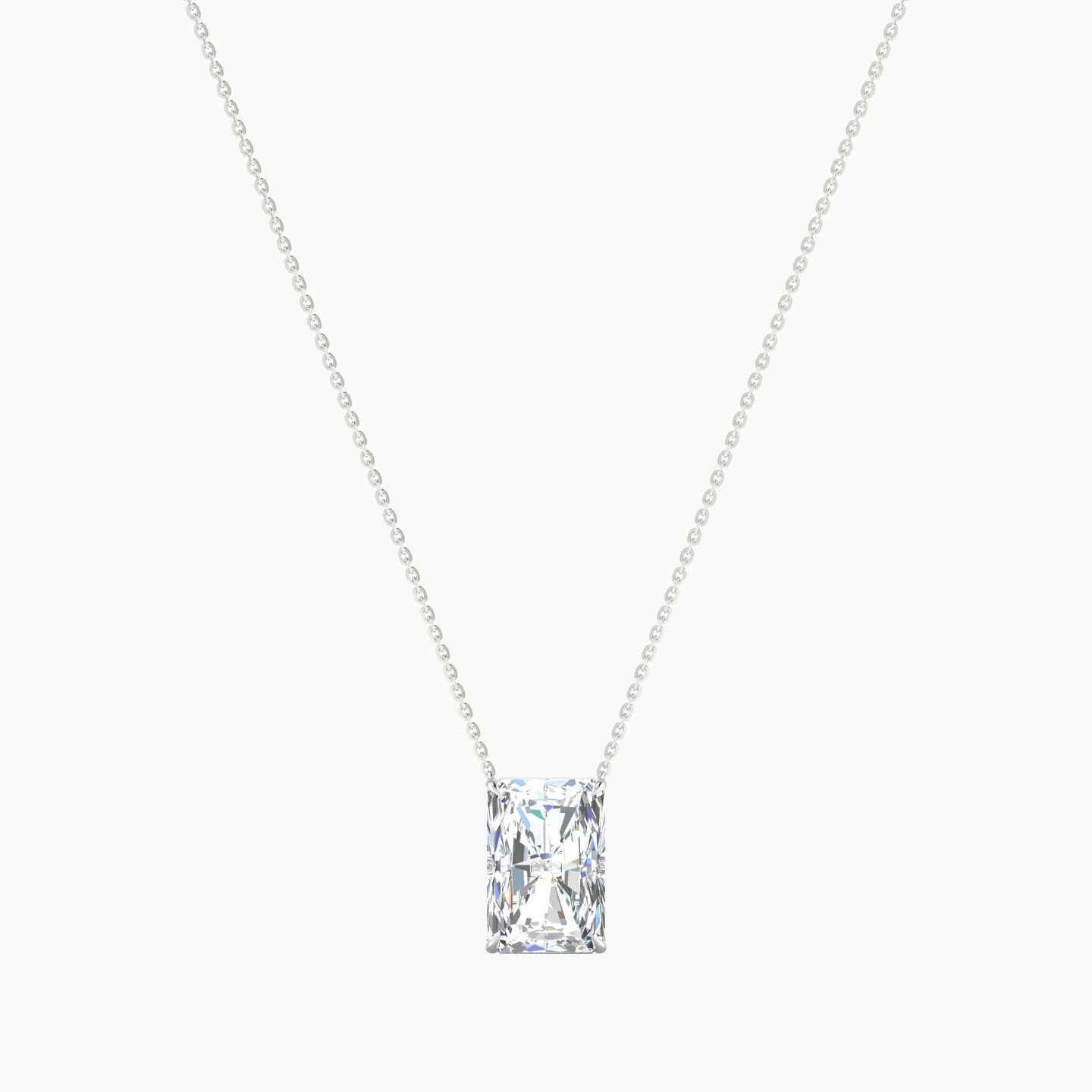 Solitaire | 18k White Gold 5 ct Lab Diamond Radiant Cut Pendant