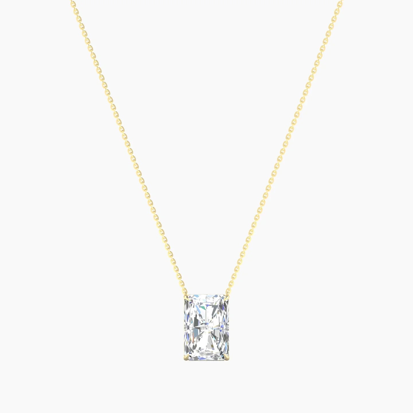 Solitaire | 18k Yellow Gold 5 ct Lab Diamond Radiant Cut Pendant