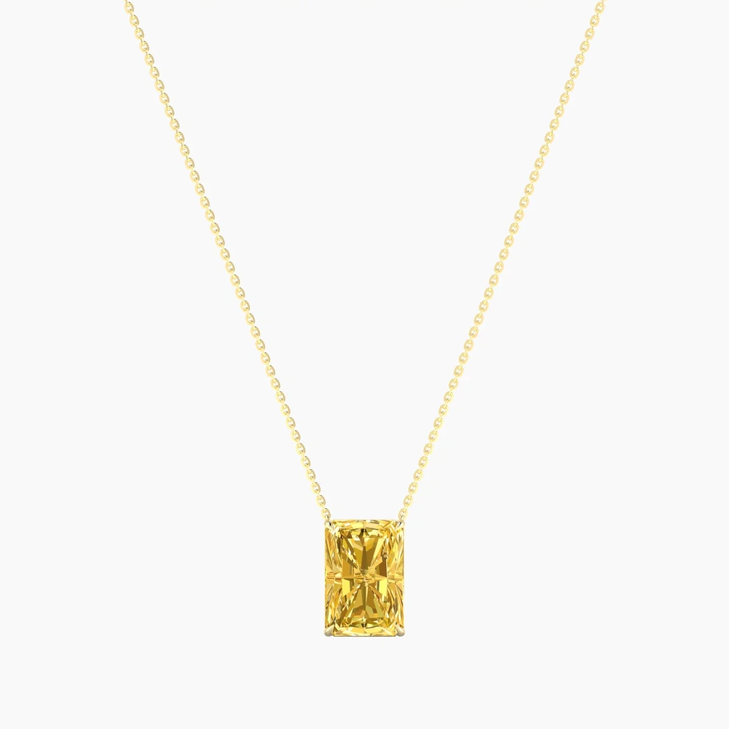 Solitaire | 18k Yellow Gold 5 ct Yellow Lab Diamond Radiant Cut Pendant