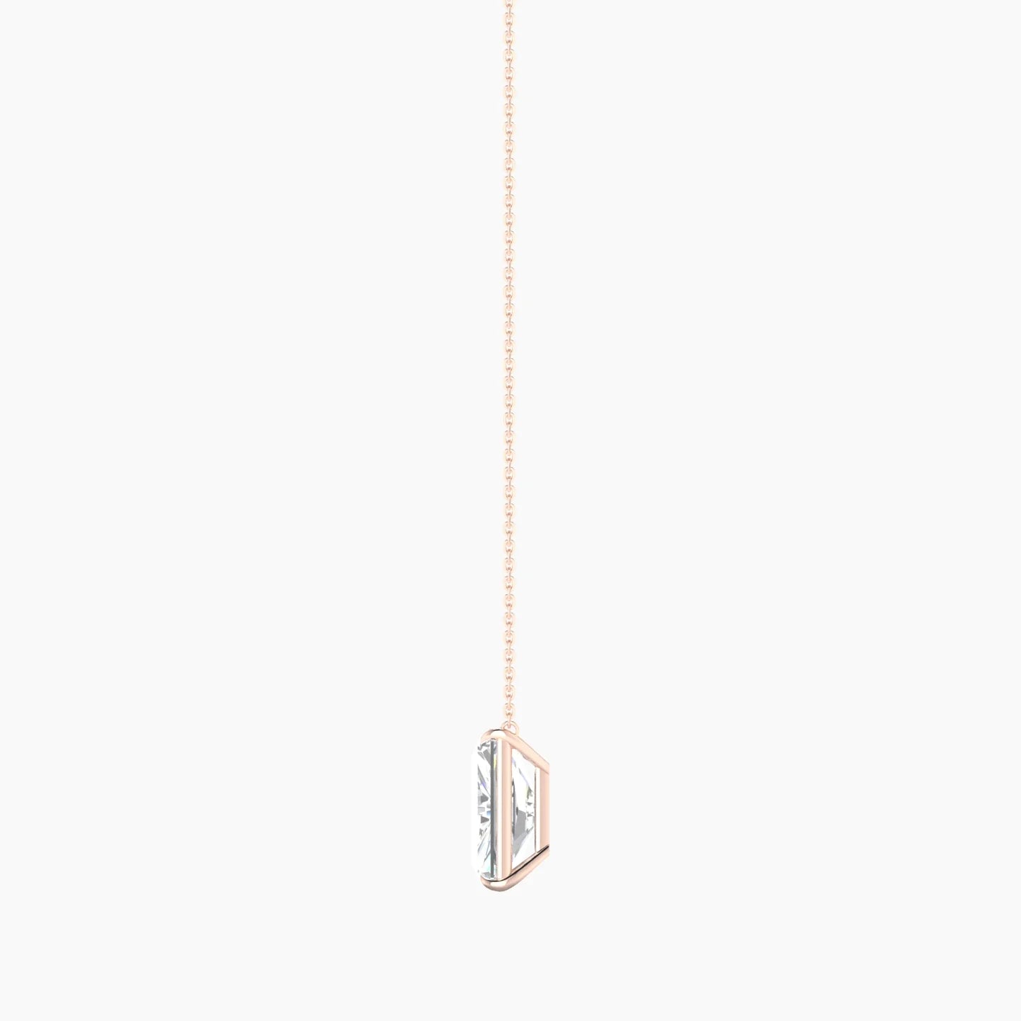 Solitaire | 18k Rose Gold 5 ct Lab Diamond Radiant Cut Pendant