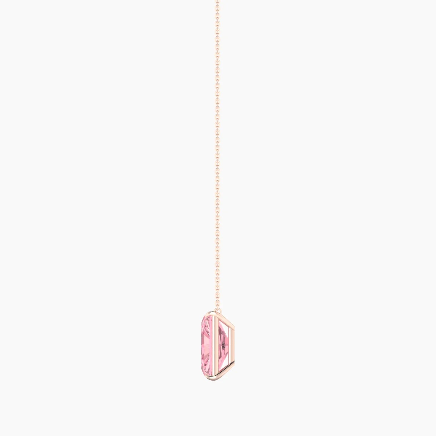 Solitaire | 18k Rose Gold 5 ct Pink Lab Diamond Radiant Cut Pendant