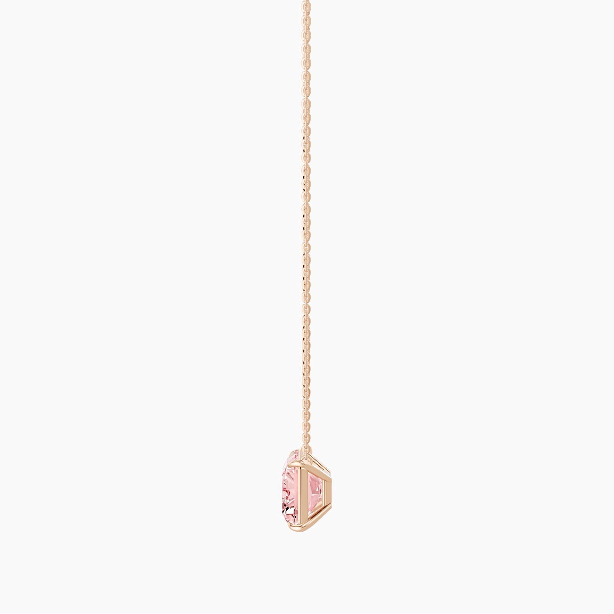 Solitaire | 18k Rose Gold 5 ct Pink Lab Diamond Radiant Pendant
