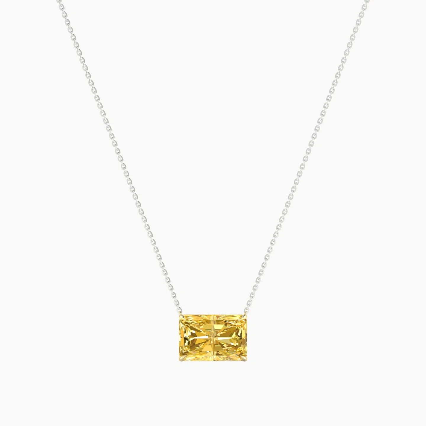 Solitaire | 18k White & Yellow Gold 5 ct Yellow Lab Diamond Radiant Cut Pendant