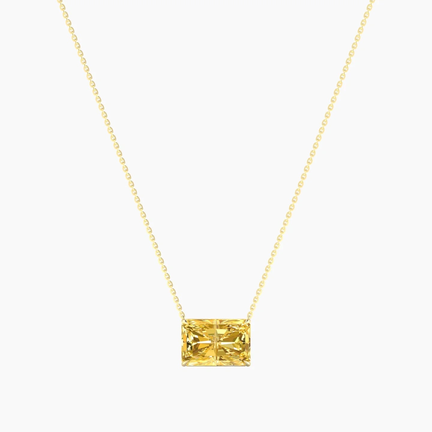 Solitaire | 18k Yellow Gold 5 ct Yellow Lab Diamond Radiant Cut Pendant