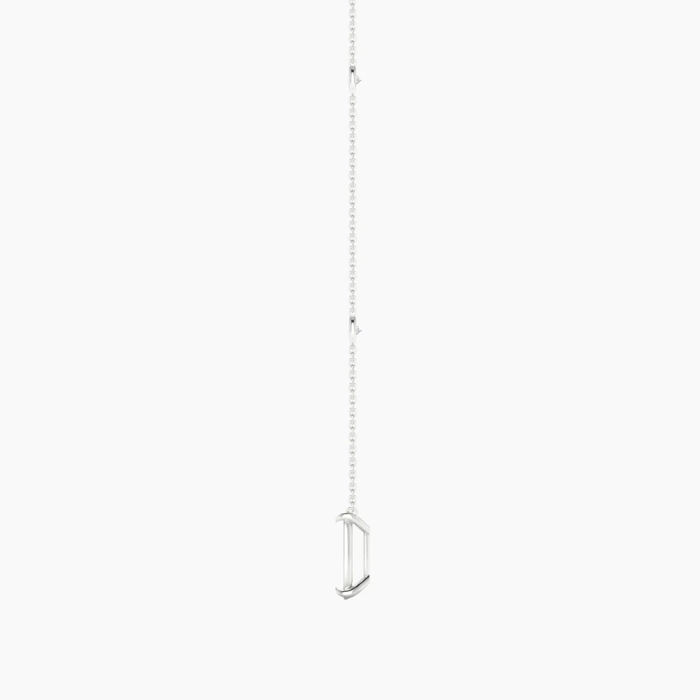 Solitaire with Sautoir | 18k White Gold 3-4.99 ct Cushion Cut Pendant Setting