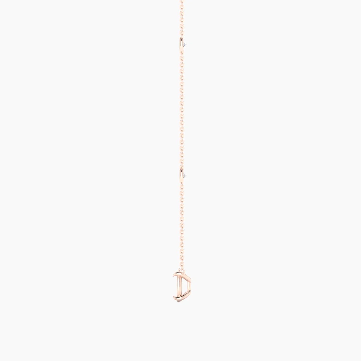 Solitaire with Sautoir | 18k Rose Gold 3-4.99 ct Cushion Cut Pendant Setting