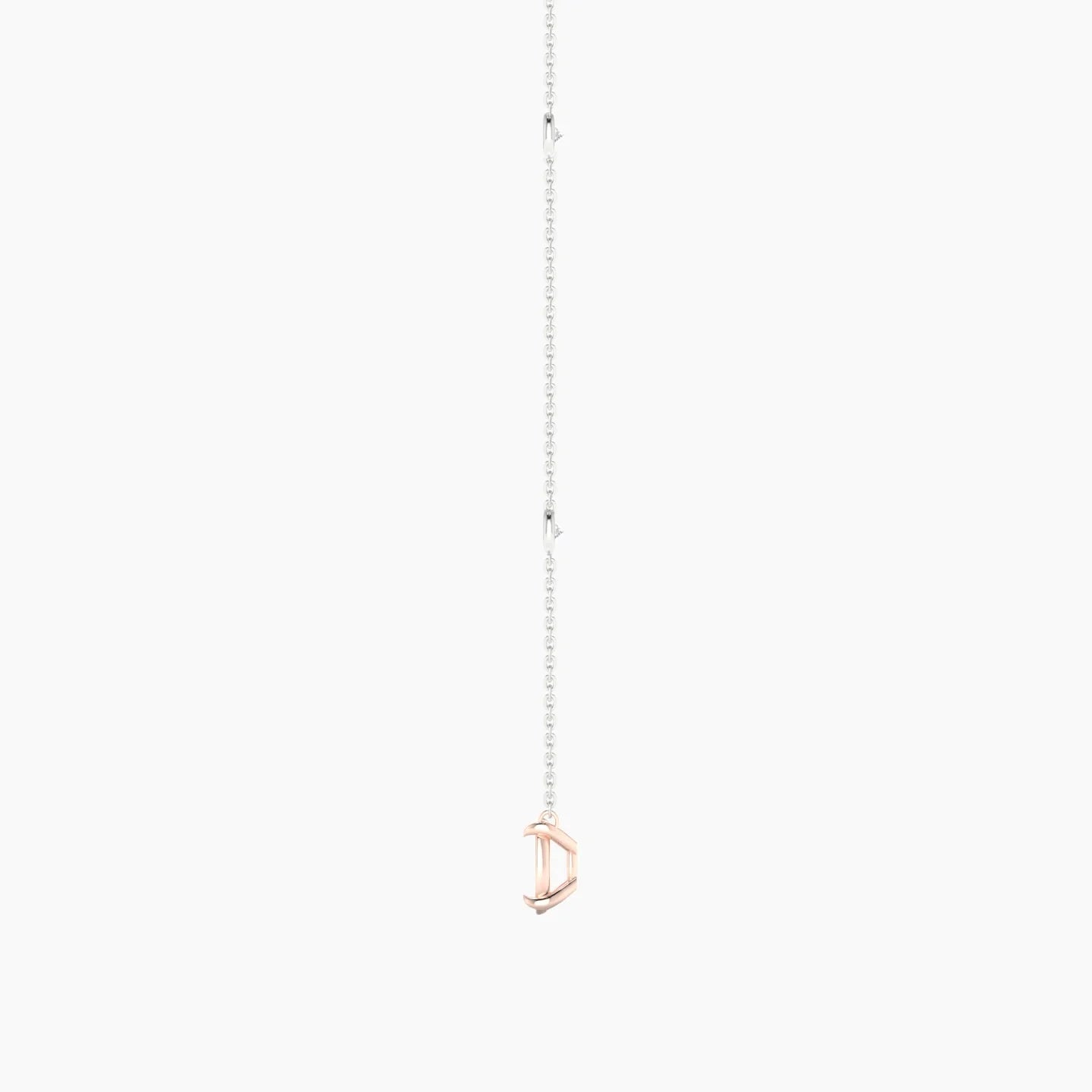 Solitaire with Sautoir | 18k White & Rose Gold 3-4.99 ct Cushion Cut Pendant Setting