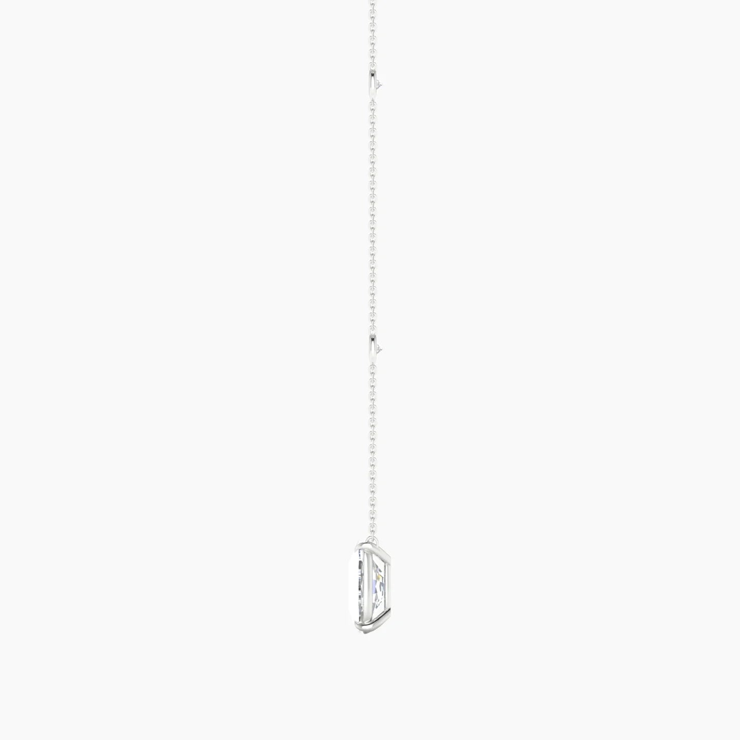 Solitaire with Sautoir | 18k White Gold 3 ct Lab Diamond Cushion Cut Pendant