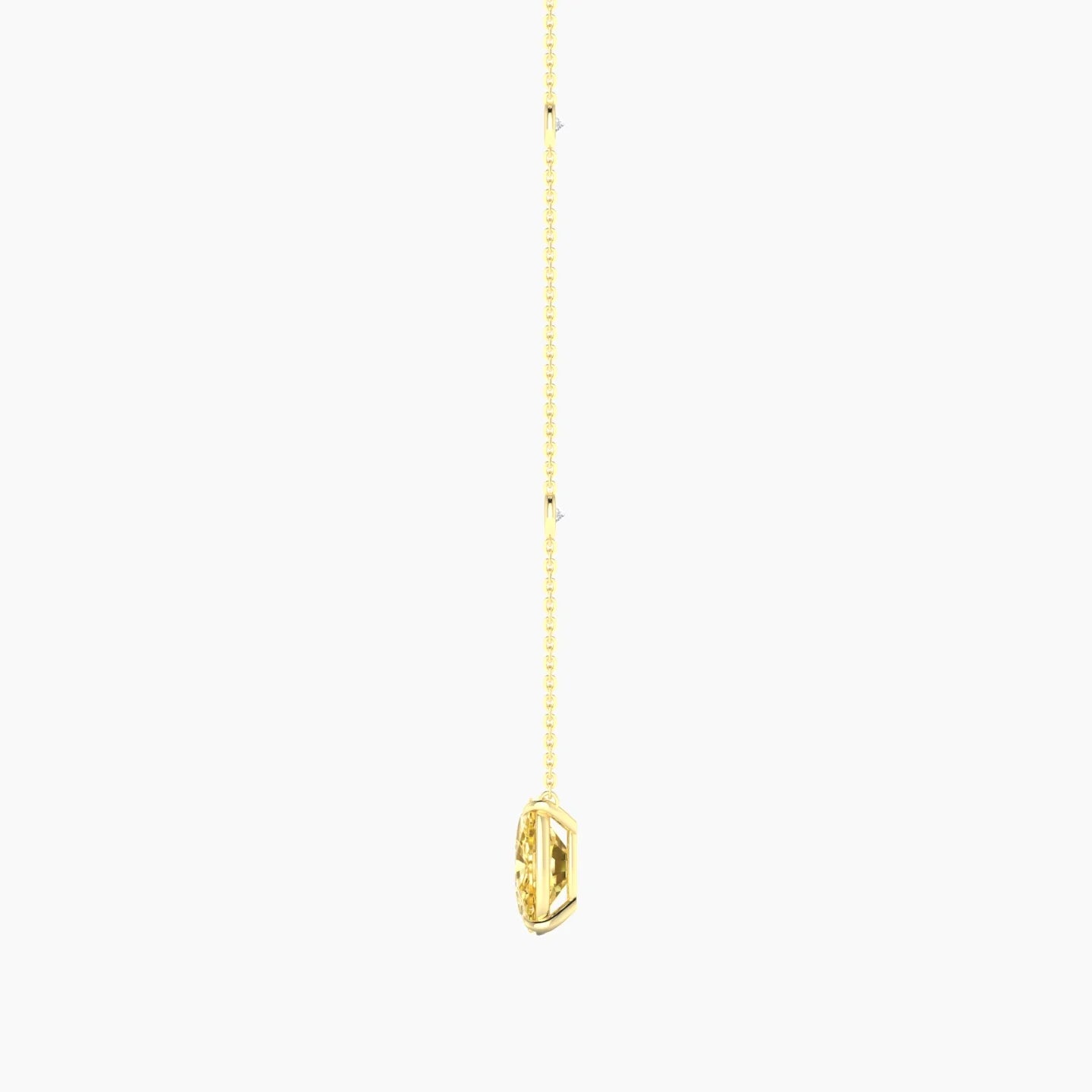 Solitaire with Sautoir | 18k Yellow Gold 3 ct Yellow Lab Diamond Cushion Cut Pendant