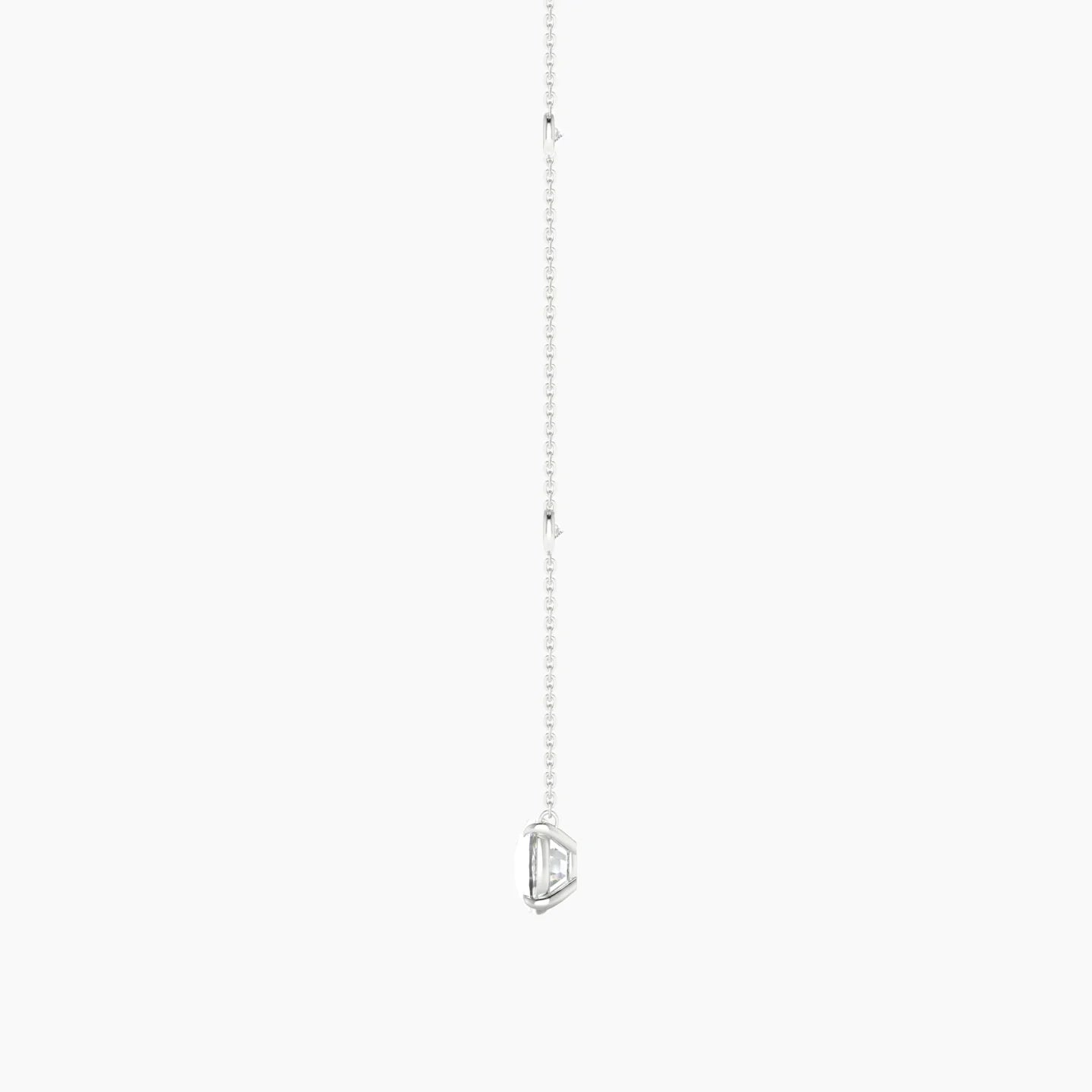 Solitaire with Sautoir | 18k White Gold 3 ct Lab Diamond Cushion Cut Pendant