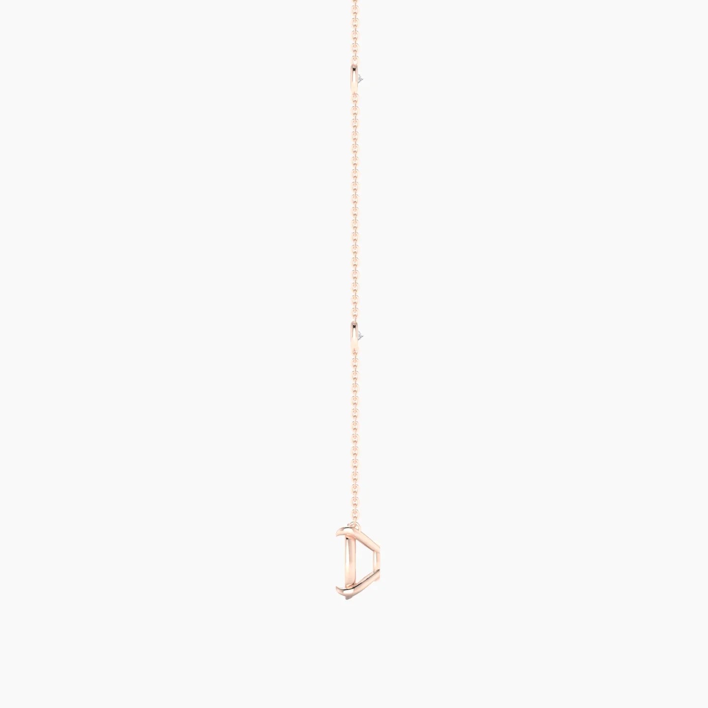 Solitaire with Sautoir | 18k Rose Gold 5-7.99 ct Cushion Cut Pendant Setting