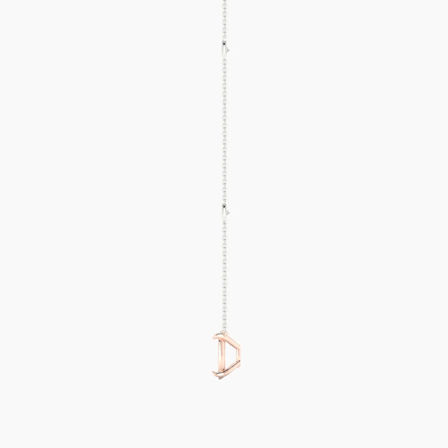 Solitaire with Sautoir | 18k White & Rose Gold 5-7.99 ct Cushion Cut Pendant Setting