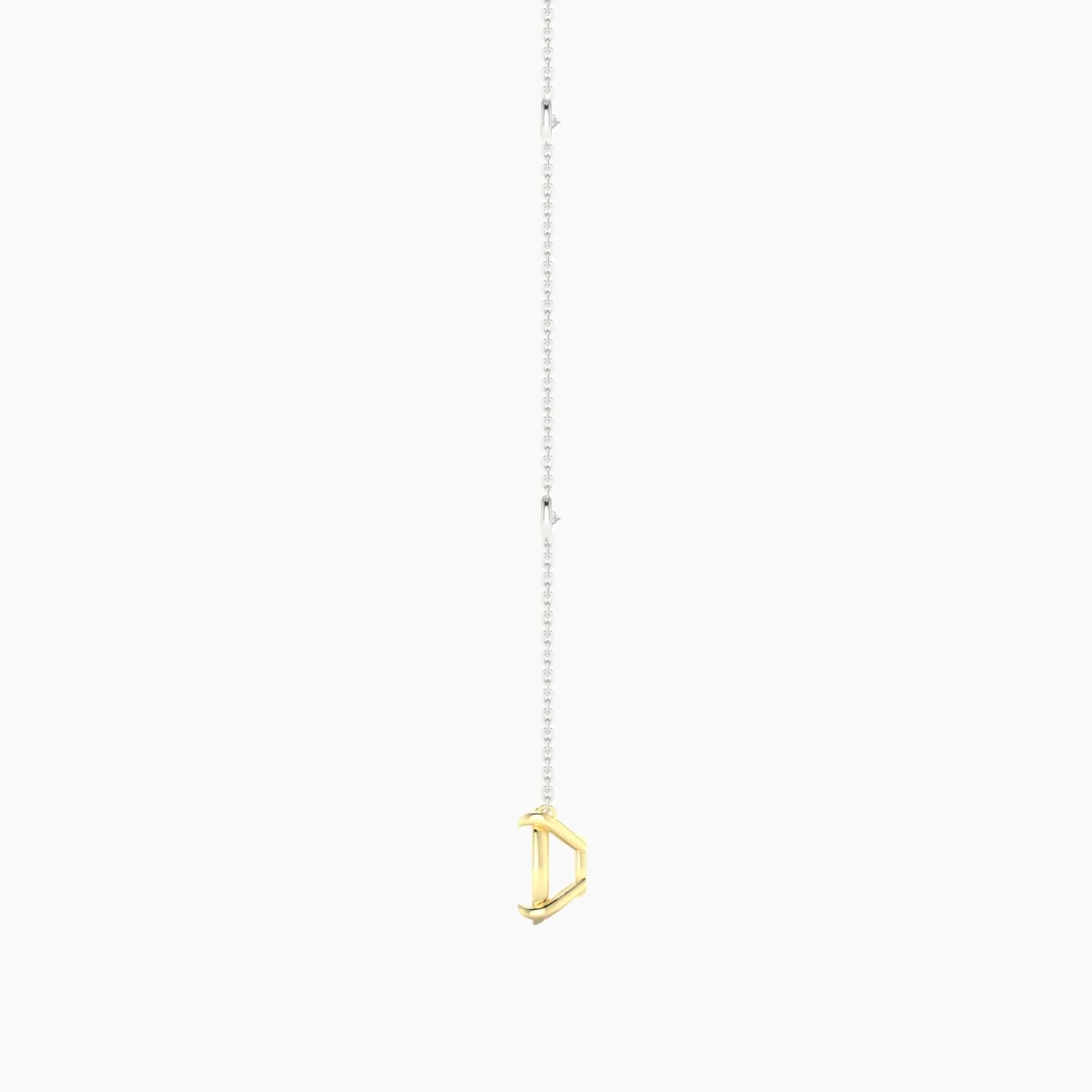Solitaire with Sautoir | 18k White & Yellow Gold 5-7.99 ct Cushion Cut Pendant Setting