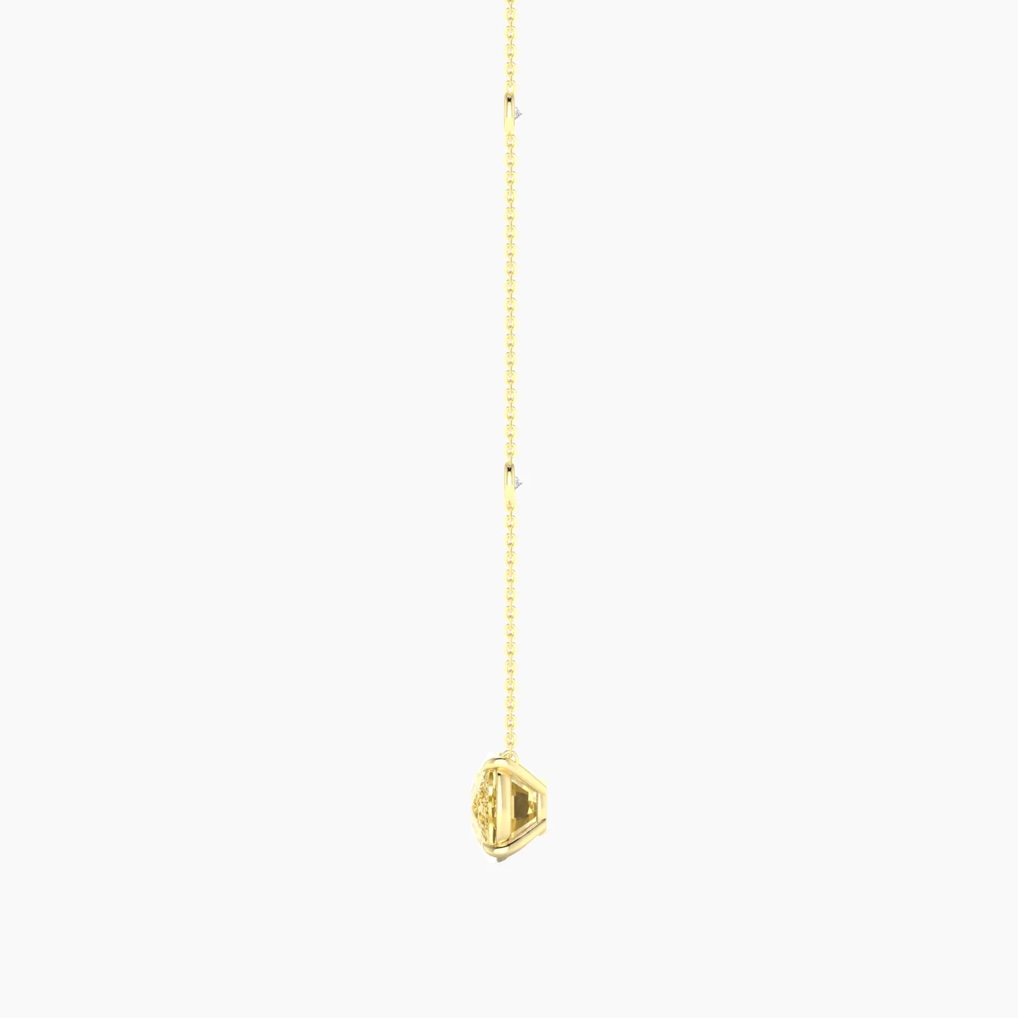 Solitaire with Sautoir | 18k Yellow Gold 5 ct Yellow Lab Diamond Cushion Cut Pendant
