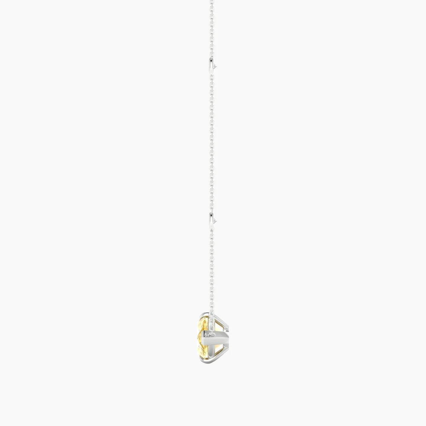Solitaire with Sautoir | 18k White Gold 5 ct Yellow Lab Diamond Marquise Cut Pendant