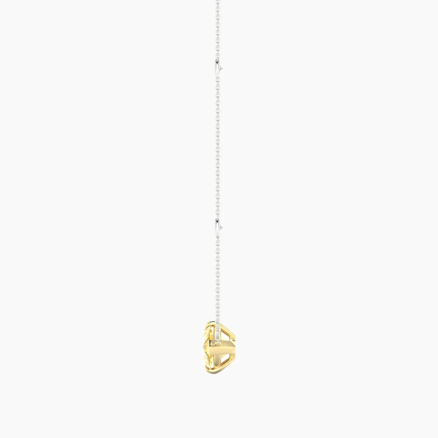 Solitaire with Sautoir | 18k White & Yellow Gold 5 ct Yellow Lab Diamond Marquise Cut Pendant