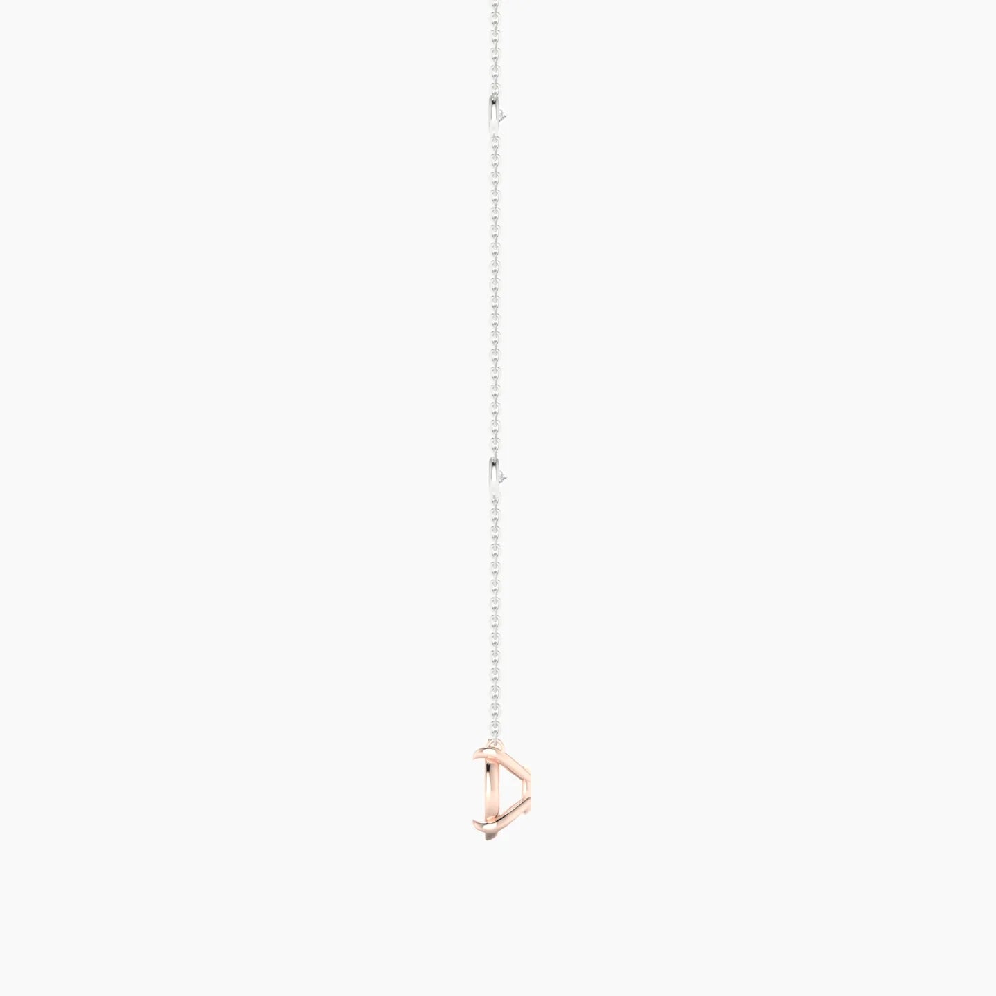Solitaire with Sautoir | 18k White & Rose Gold 3-4.99 ct Oval Cut Pendant Setting