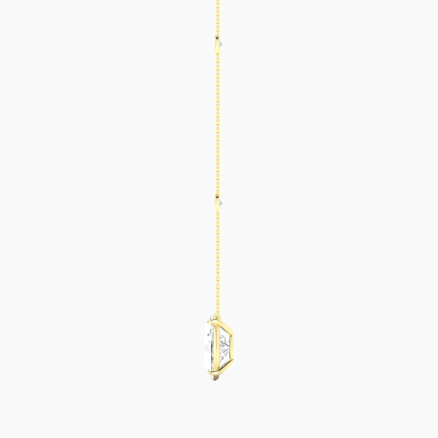 Solitaire with Sautoir | 18k Yellow Gold 3 ct Lab Diamond Oval Cut Pendant
