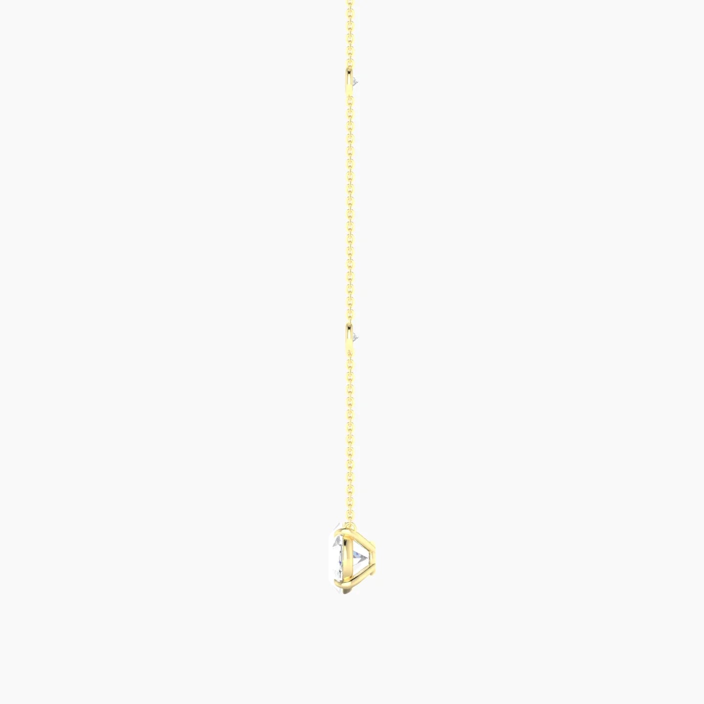 Solitaire with Sautoir | 18k Yellow Gold 3 ct Lab Diamond Oval Cut Pendant