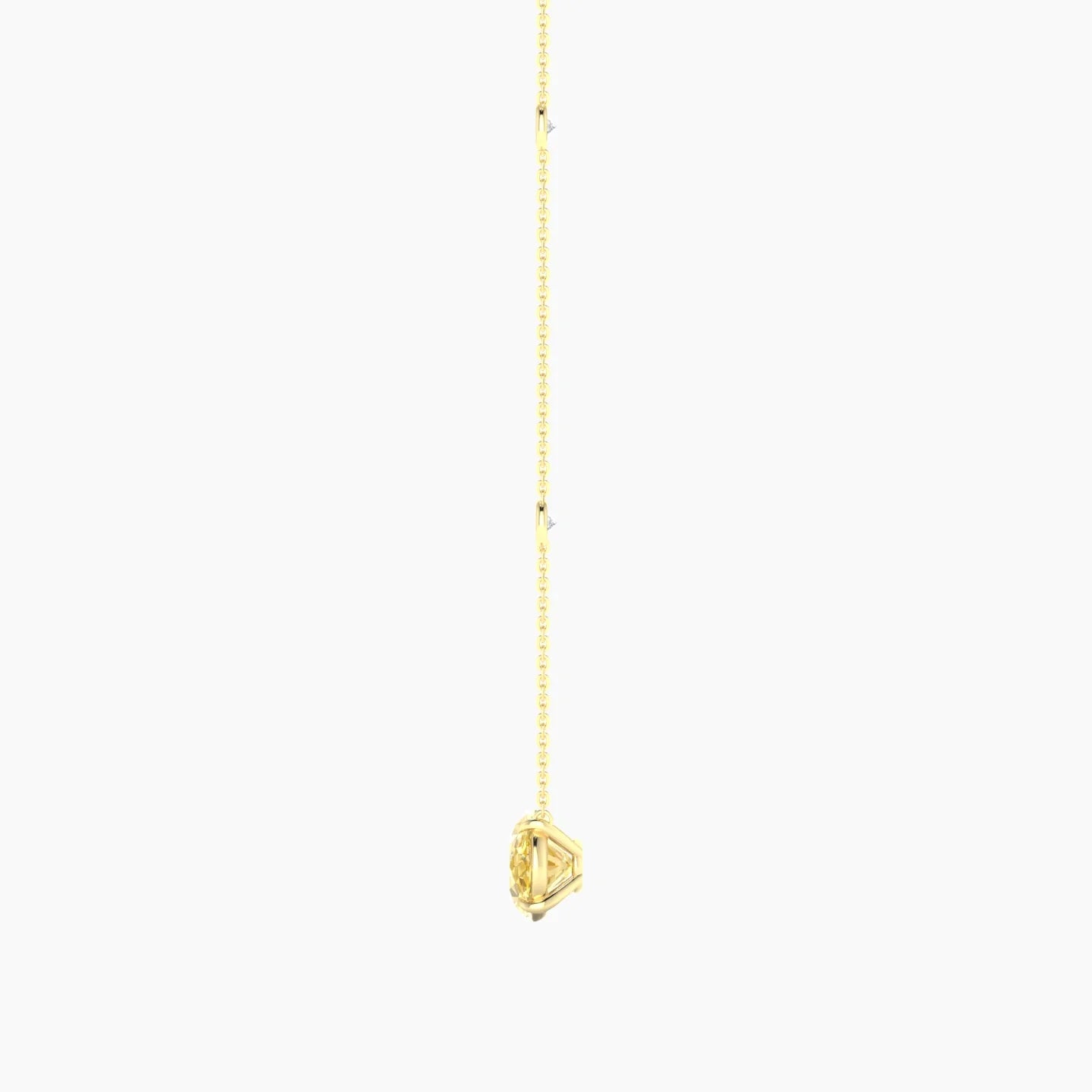 Solitaire with Sautoir | 18k Yellow Gold 3 ct Yellow Lab Diamond Oval Cut Pendant