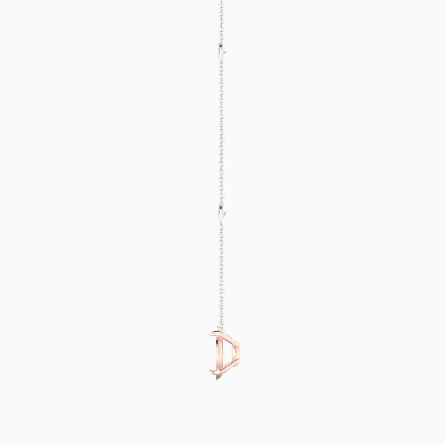 Solitaire with Sautoir | 18k White & Rose Gold 5-7.99 ct Oval Cut Pendant Setting
