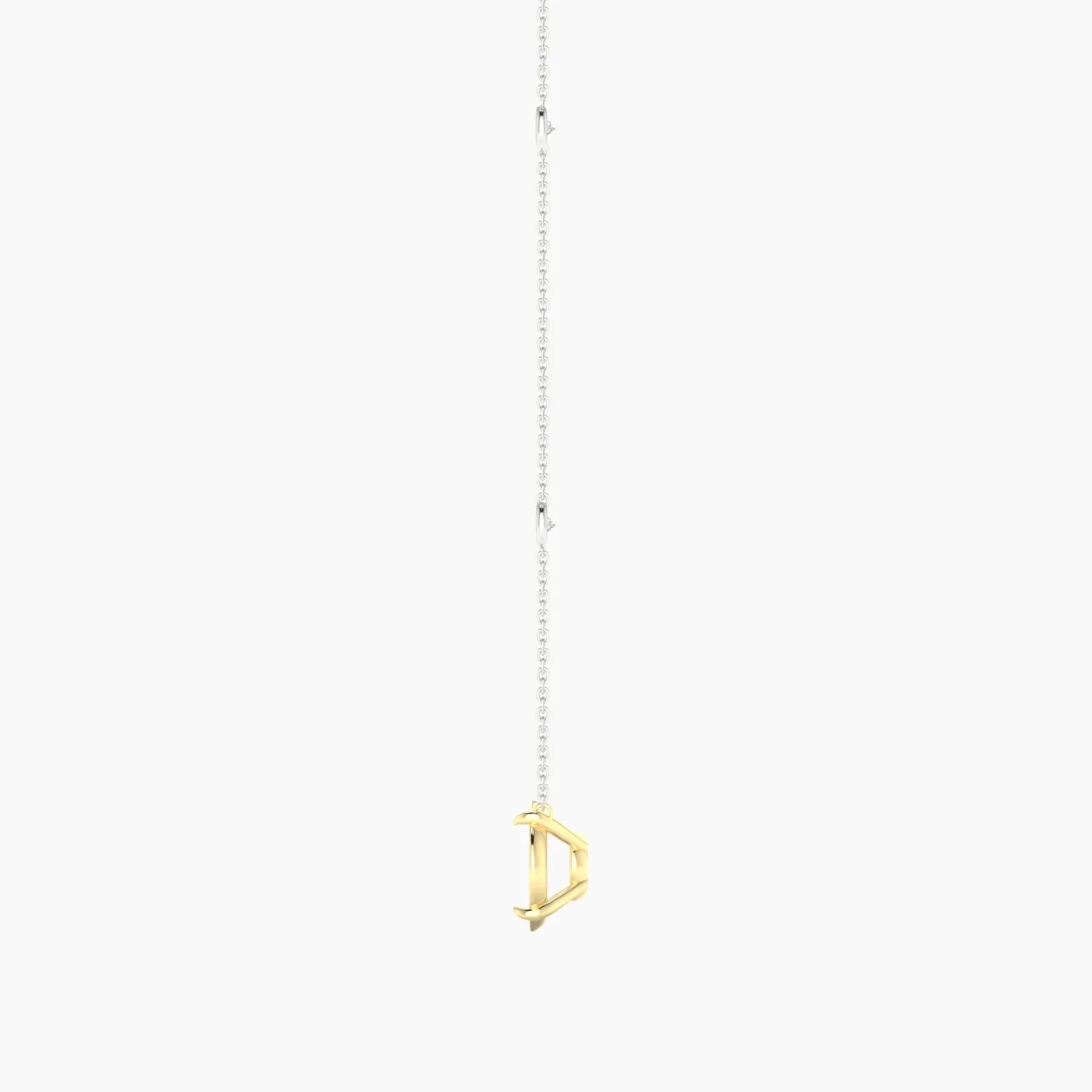 Solitaire with Sautoir | 18k White & Yellow Gold 5-7.99 ct Oval Cut Pendant Setting