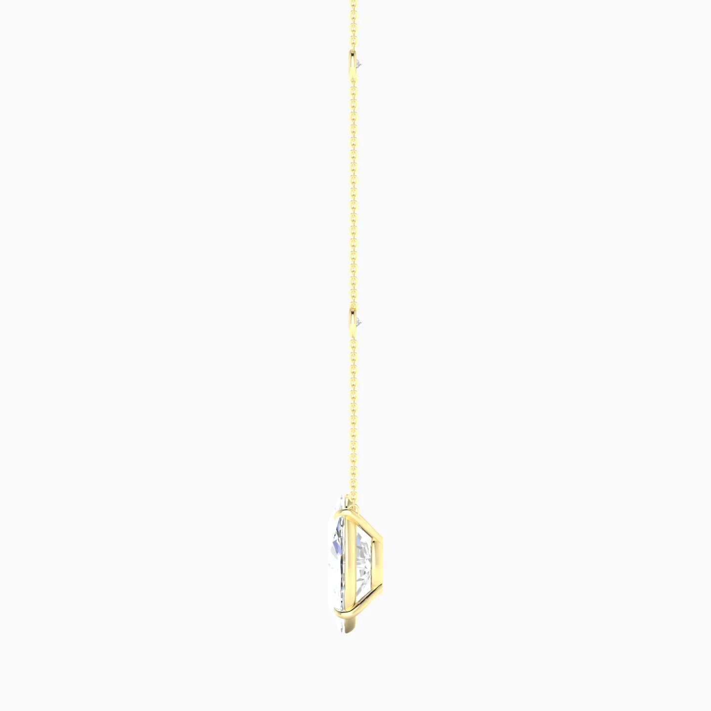 Solitaire with Sautoir | 18k Yellow Gold 5 ct Lab Diamond Oval Cut Pendant