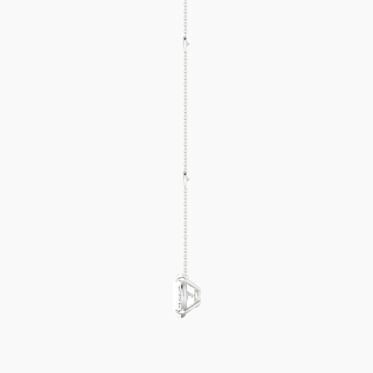 Solitaire with Sautoir | 18k White Gold 5 ct Lab Diamond Oval Cut Pendant