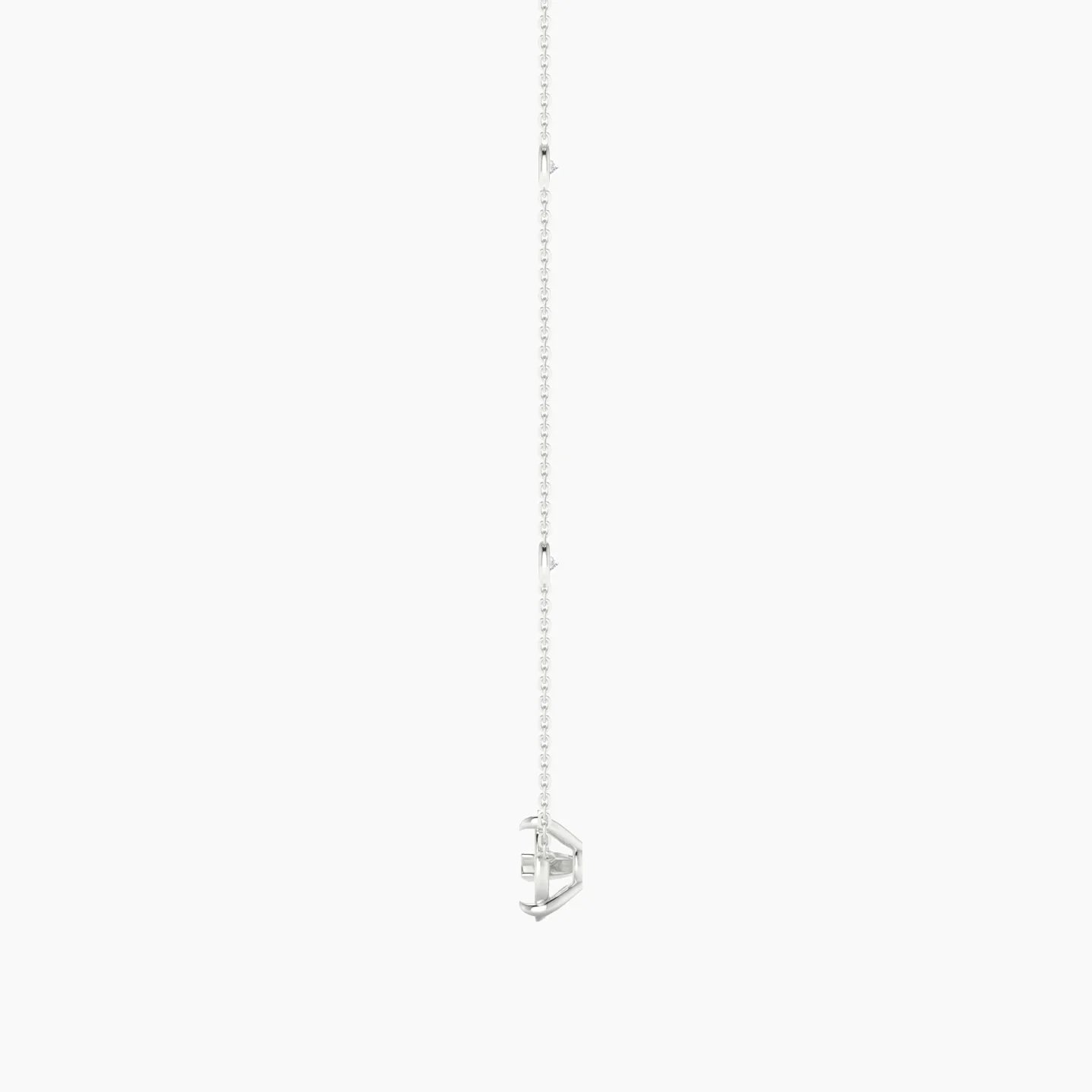 Solitaire with Sautoir | 18k White Gold 3-4.99 ct Pear Cut Pendant Setting