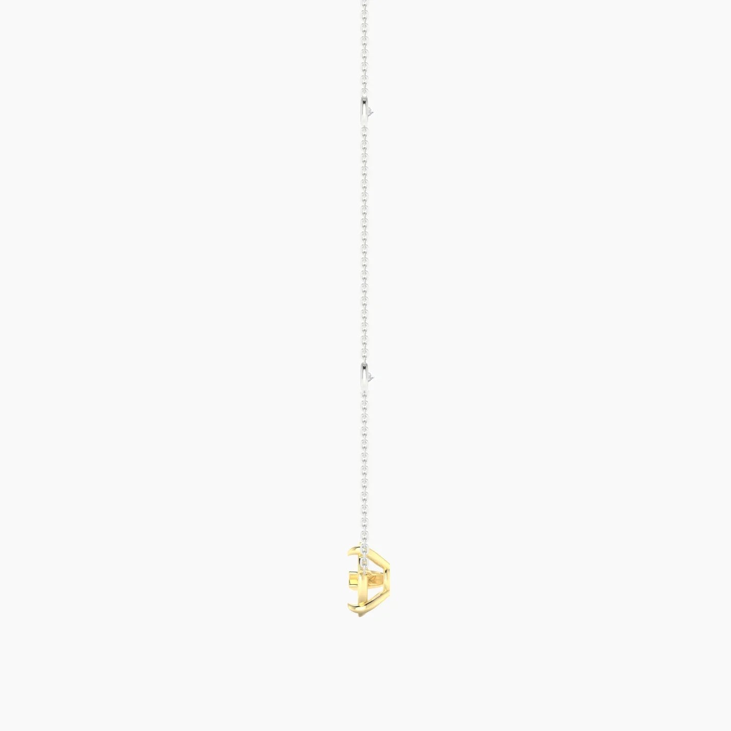 Solitaire with Sautoir | 18k White & Yellow Gold 3-4.99 ct Pear Cut Pendant Setting