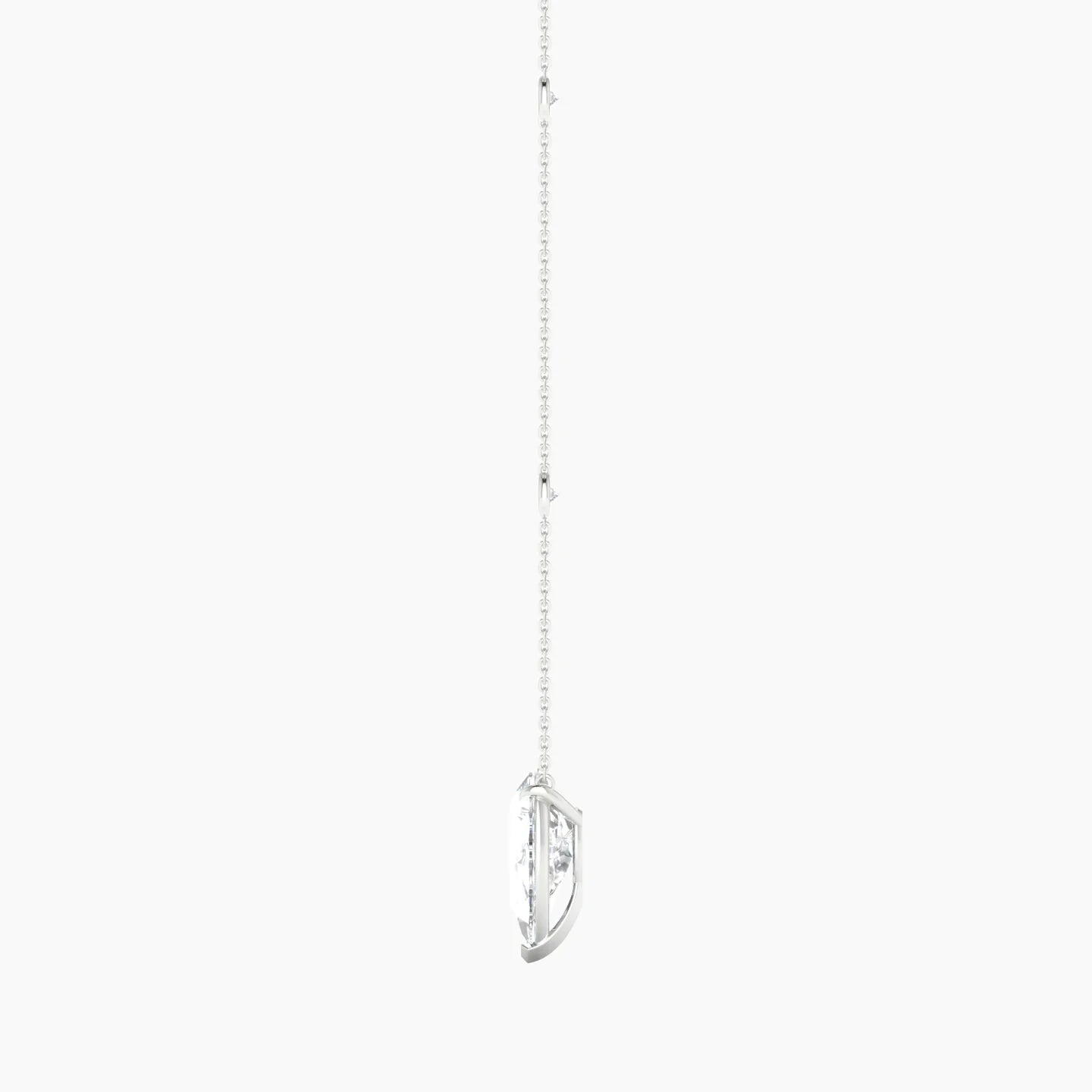 Solitaire with Sautoir | 18k White Gold 3 ct Lab Diamond Pear Cut Pendant