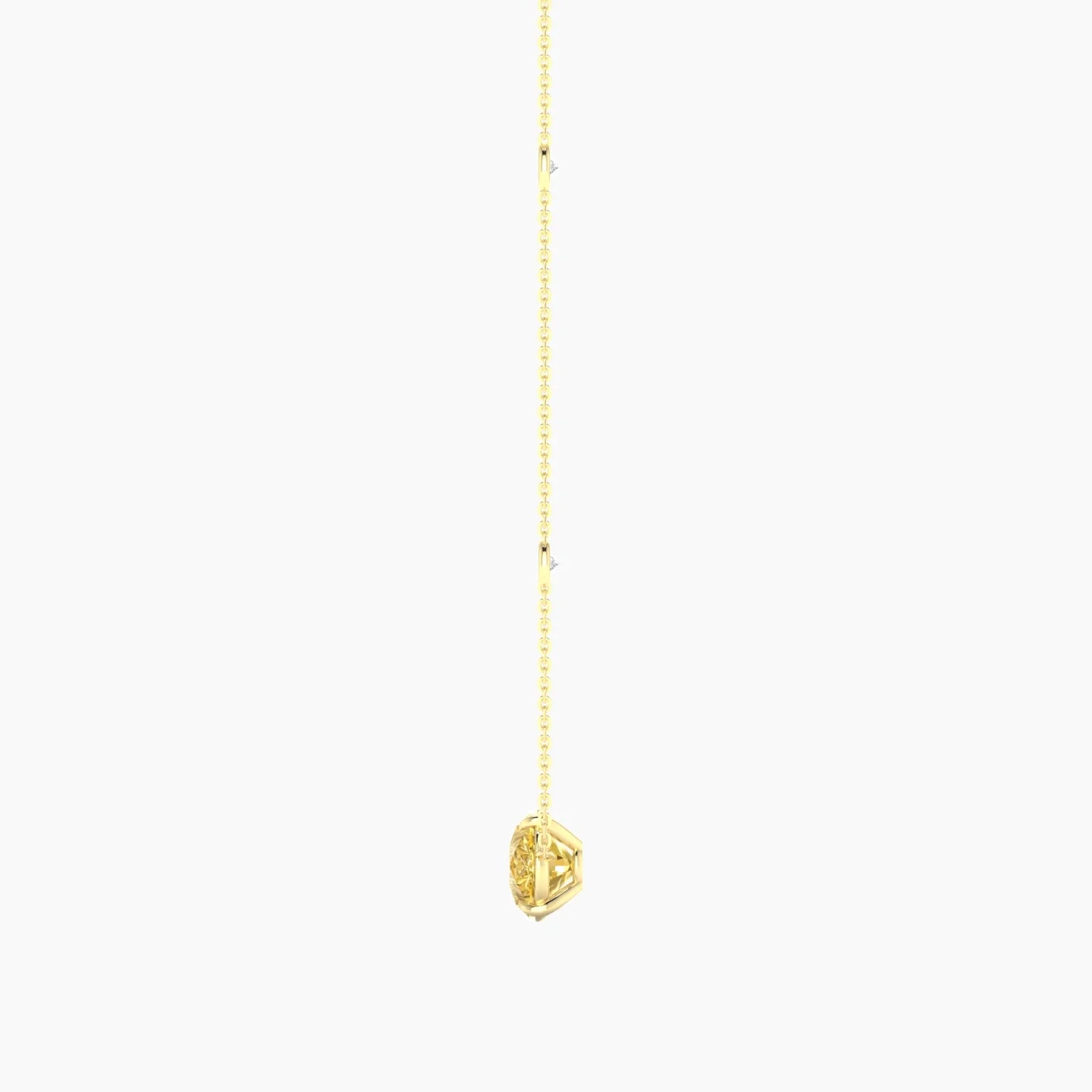 Solitaire with Sautoir | 18k Yellow Gold 3 ct Yellow Lab Diamond Pear Cut Pendant