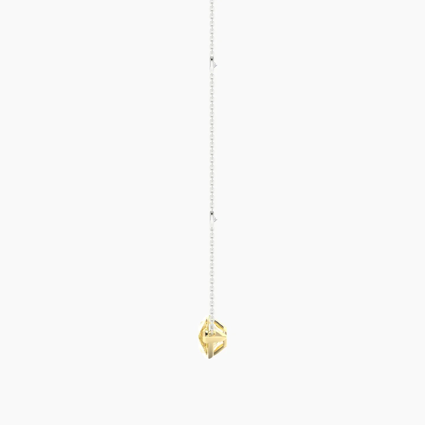 Solitaire with Sautoir | 18k White & Yellow Gold 3 ct Yellow Lab Diamond Pear Cut Pendant