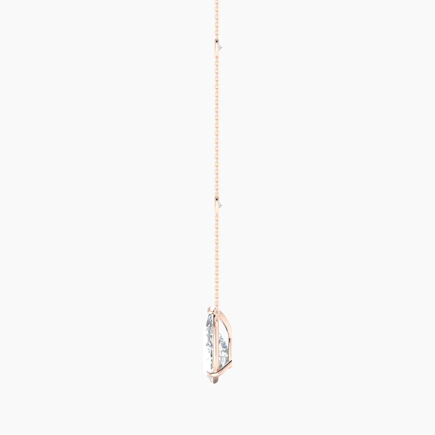Solitaire with Sautoir | 18k Rose Gold 3 ct Lab Diamond Pear Cut Pendant