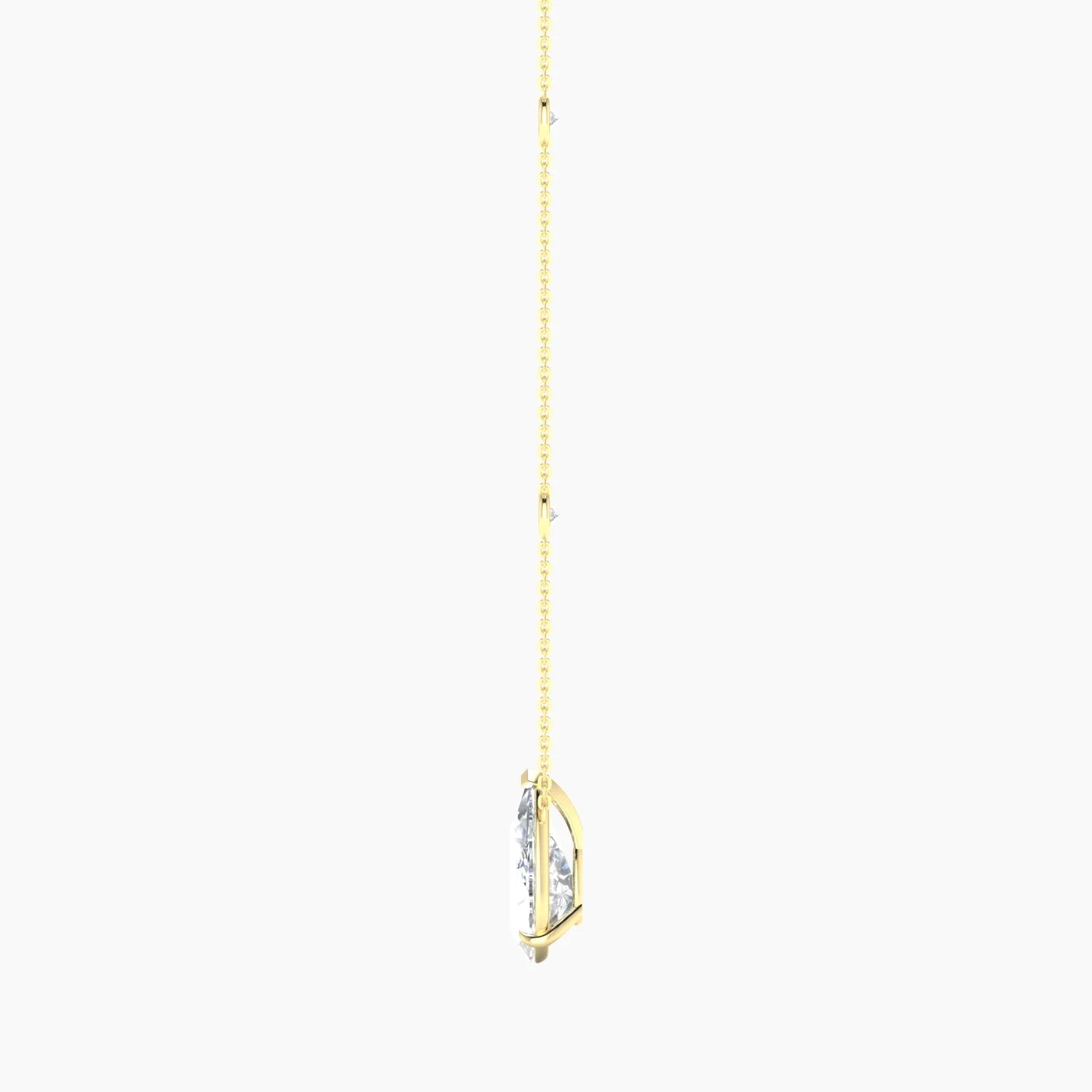Solitaire with Sautoir | 18k Yellow Gold 3 ct Lab Diamond Pear Cut Pendant