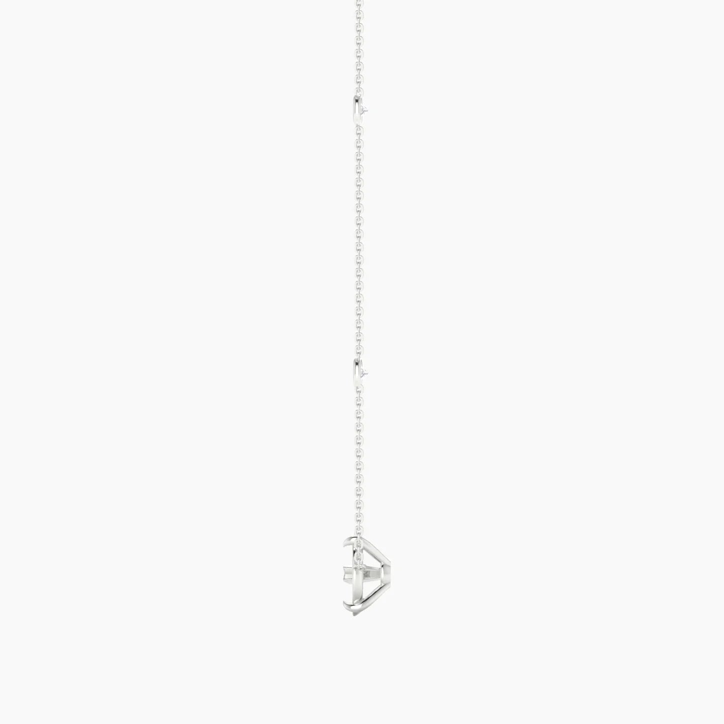 Solitaire with Sautoir | 18k White Gold 5-7.99 ct Pear Cut Pendant Setting