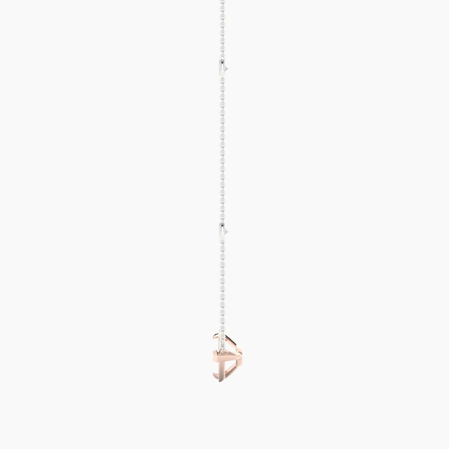 Solitaire with Sautoir | 18k White & Rose Gold 5-7.99 ct Pear Cut Pendant Setting