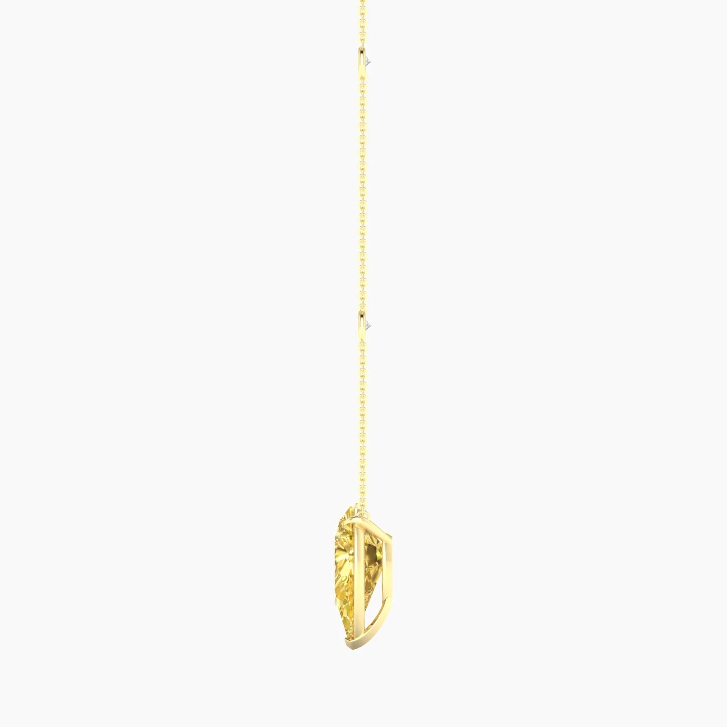 Solitaire with Sautoir | 18k Yellow Gold 5 ct Yellow Lab Diamond Pear Cut Pendant