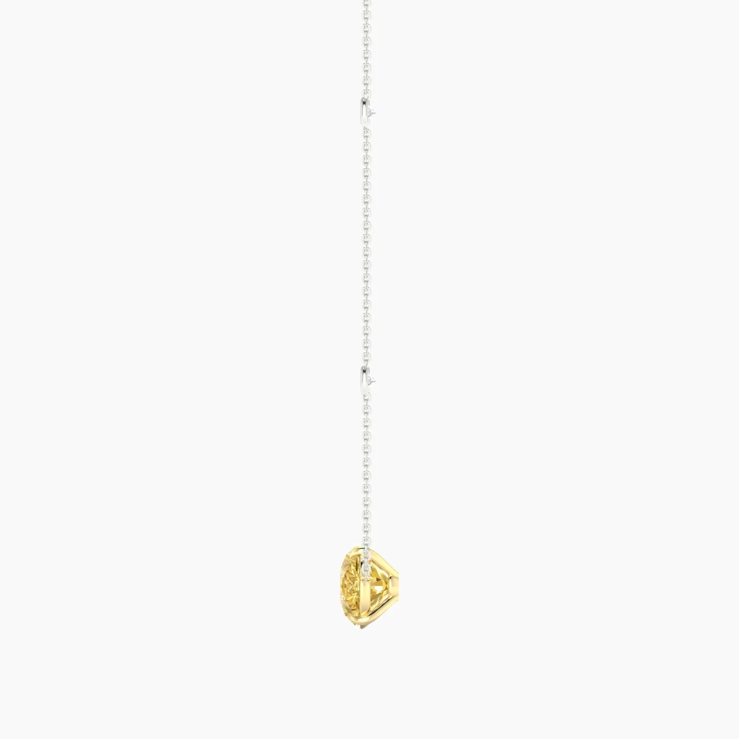 Solitaire with Sautoir | 18k White & Yellow Gold 5 ct Yellow Lab Diamond Pear Cut Pendant