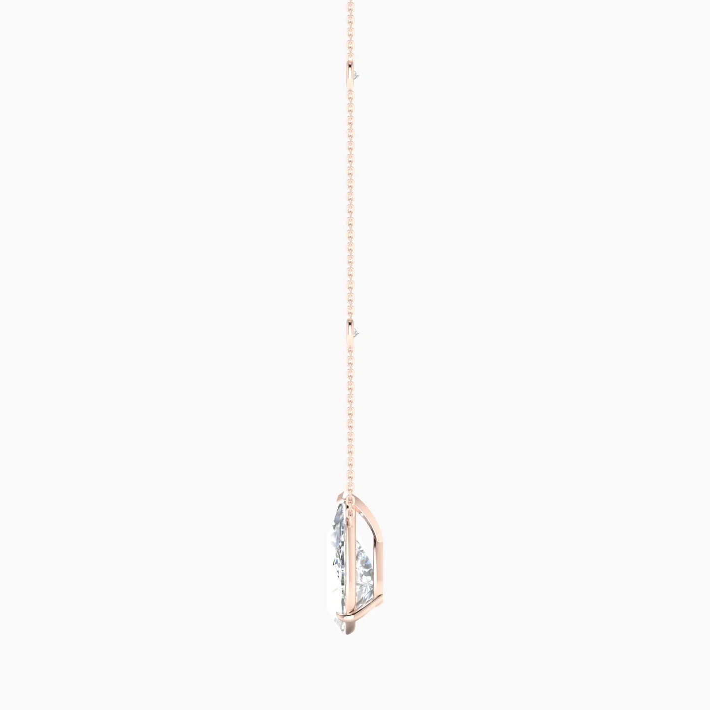 Solitaire with Sautoir | 18k Rose Gold 5 ct Lab Diamond Pear Cut Pendant