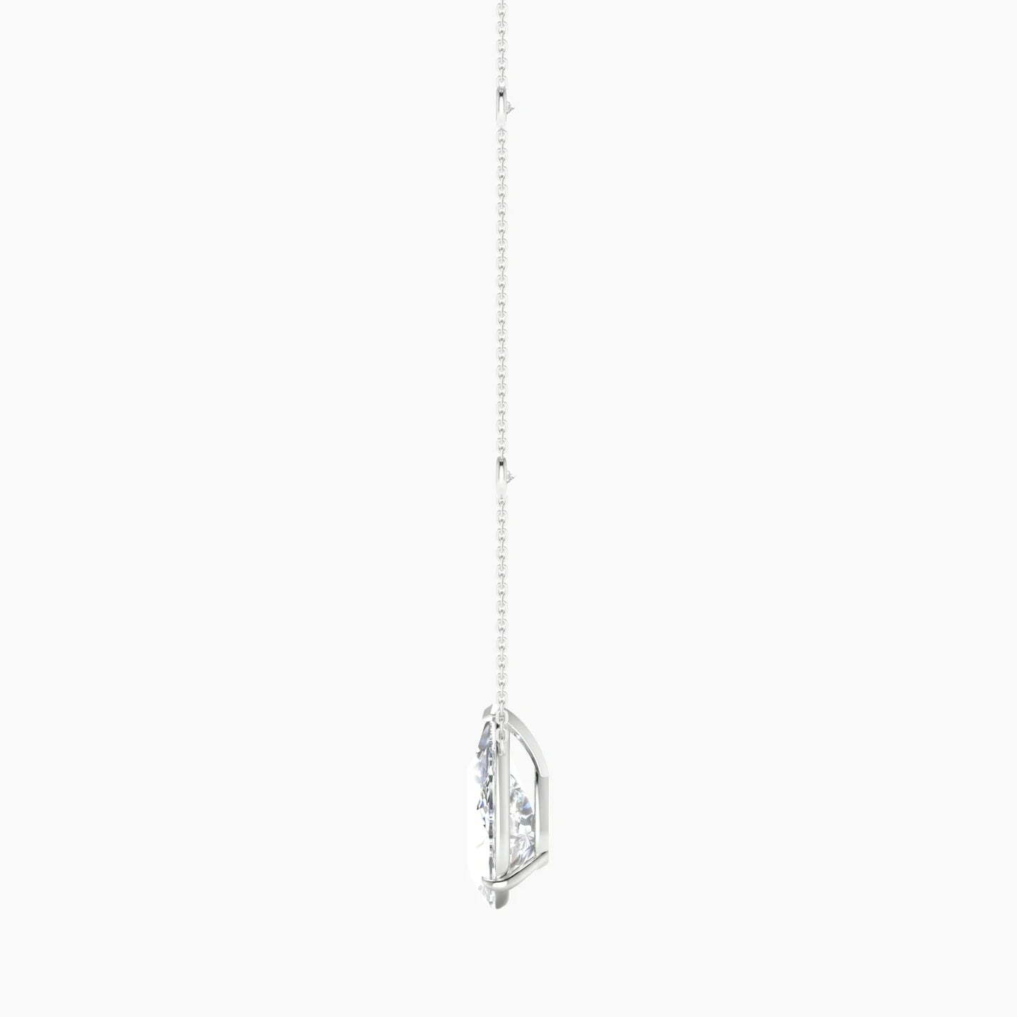 Solitaire with Sautoir | 18k White Gold 5 ct Lab Diamond Pear Cut Pendant