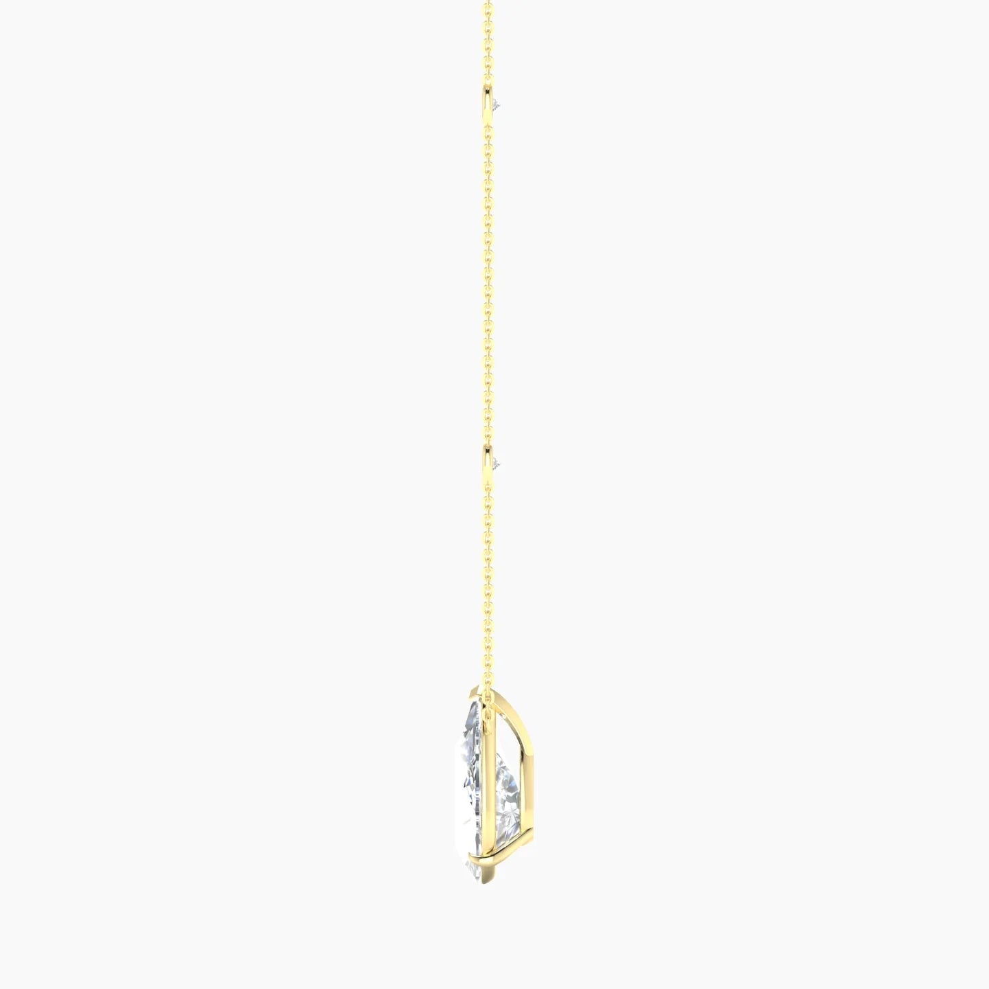 Solitaire with Sautoir | 18k Yellow Gold 5 ct Lab Diamond Pear Cut Pendant
